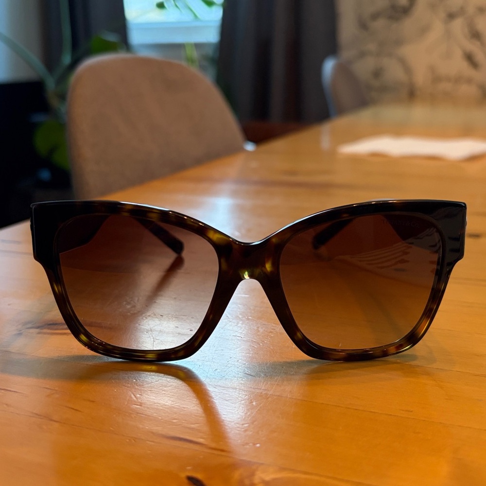 Tiffany & Co. Tortoise/Brown Gradient XL Sunglasses with Heart Detail